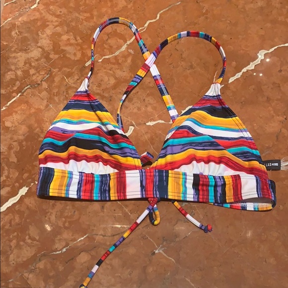Multicolored striped bikini top NWOT - Picture 1 of 5